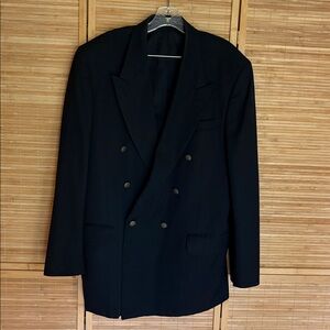 Vintage Oscar de la Renta Double-Breasted Men's Blazer. Black. 42L